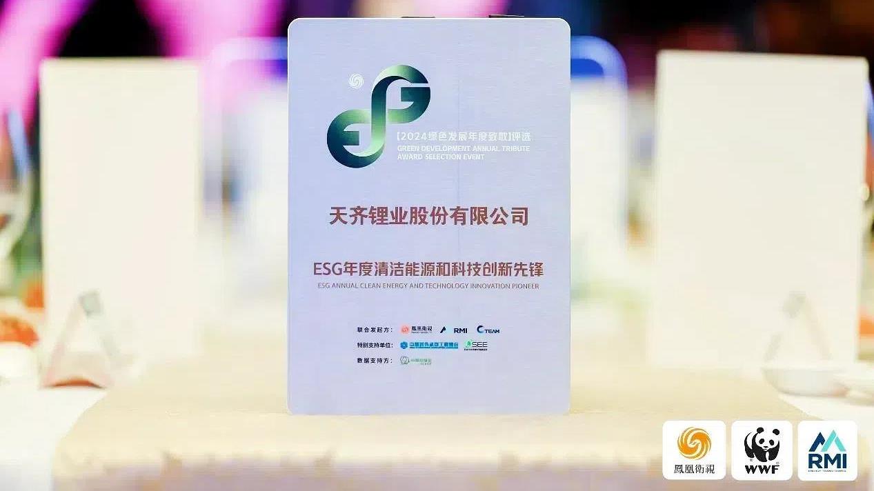 推动绿色将来 | 豪门国际官网锂业获评“ESG年度清洁能源和科技创新前锋”